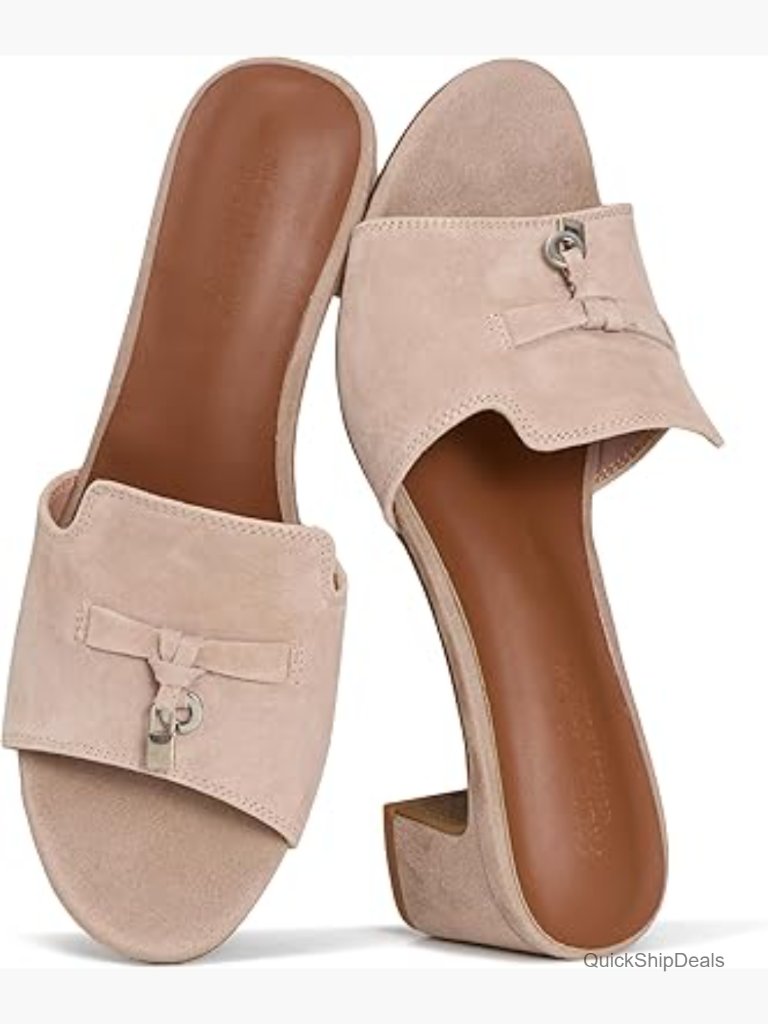 Genuine Leather Heeled Sandals With Memory Foam Insole And Non-Slip Sole